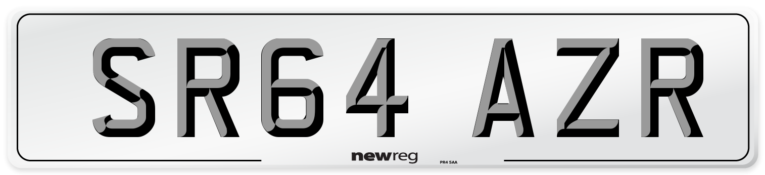 SR64 AZR Number Plate from New Reg